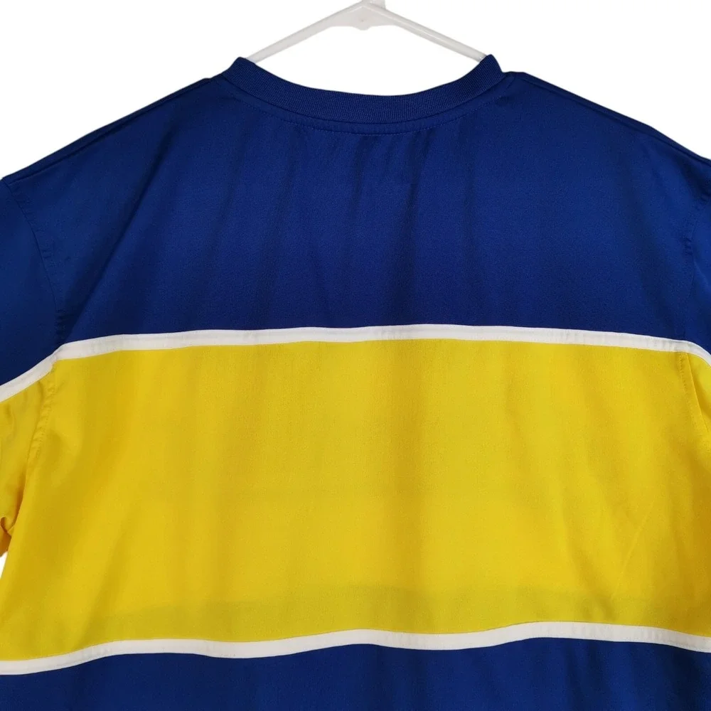 Milwaukee Brewers MLB Script Embroidered Blue Yellow Stitches Shirt Size L